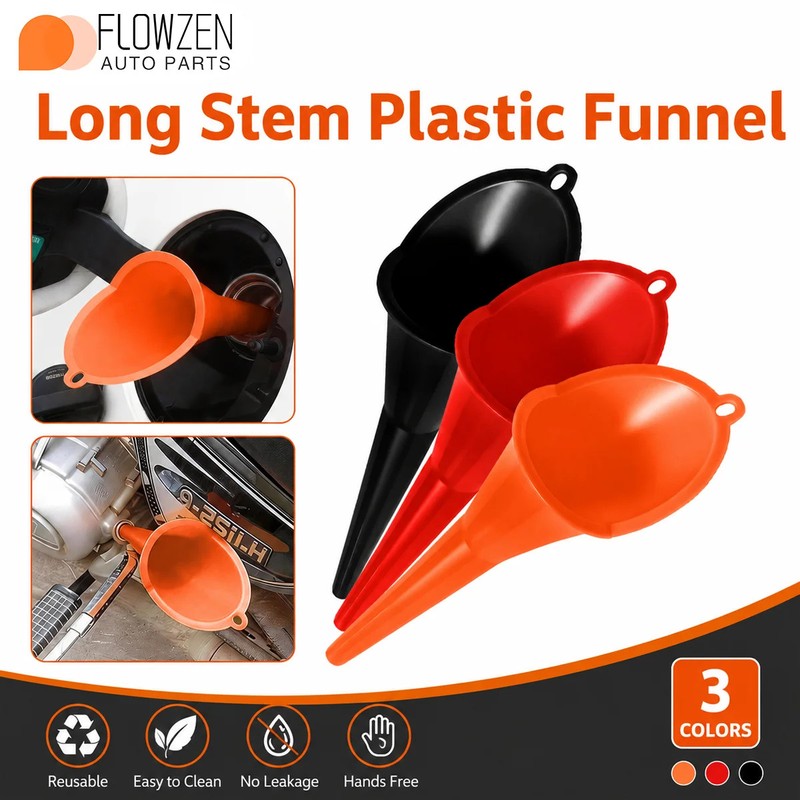 Car Plastic Funnel Long Pole Fuel Water Coolant Cleaning Agent Gas Fuel Coolant