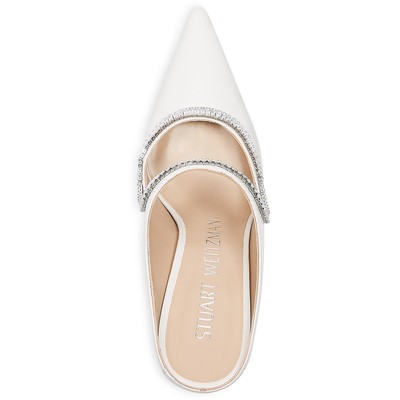 STUART WEITZMAN STUART WEITZMAN WOMENS WHITE STILETTO DRESSY MULES 8 MEDIUM (B,M) BHFO 8871