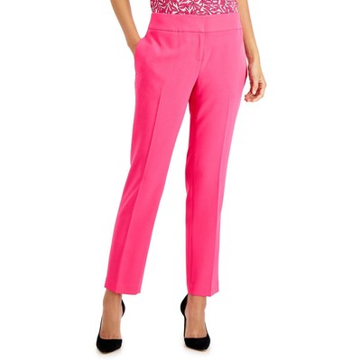

Женские розовые брюки со средней посадкой Kasper, прямые брюки Petites  BHFO 6502, Pink perfection, 10831049