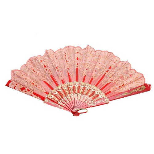 Round Hand Fan Holder Display Stand Vintage Antique Handheld