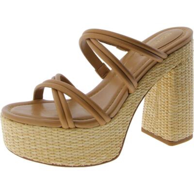 MICHAEL Michael Kors Womens CORRINE PLATFORM Tan Platform Sandals BHFO 9228