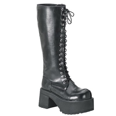 DEMONIA RANGER-302 DEMONIA DAMEN HERREN PLATEAU SCHNÜRSTIEFEL SCHWARZ LEDEROPTIK GÜNSTIG