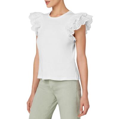 Joe's Womens The Alexis Broderie Eyelet Sleeve Solid Pullover Top BHFO 3373