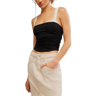 Женская 2-тонная блузка с рюшами цвета слоновой кости Free People, майка-топ XS BHFO 7649