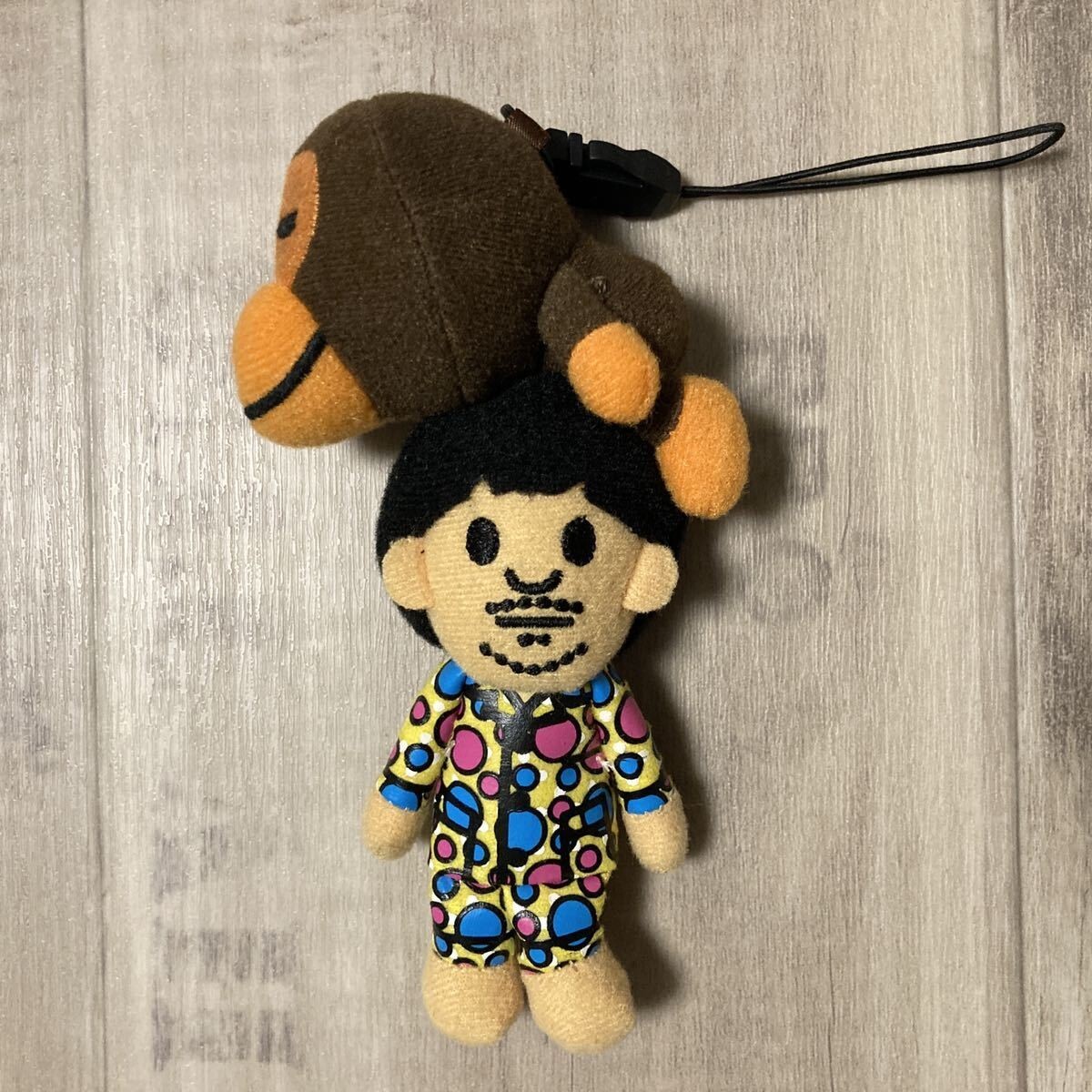 BAPE × Hitoshi Matsumoto milo Shinboru plush doll strap A