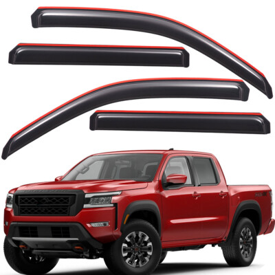 For 2022-2024 Nissan Frontier Crew Cab In-Channel Window Visors Sun Rain Guards 