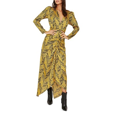 

Женское асимметричное желтое повседневное платье миди Rahi Tigress Vixen  BHFO 5735, Yellow tiger