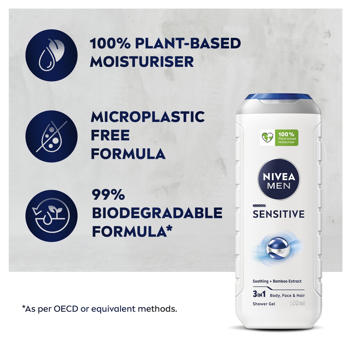 NIVEA MEN Pflegedusche Sensitive, 4 x 500ml - Bild 3 von 8