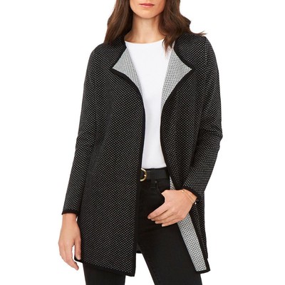 

Женский черный длинный многослойный свитер Vince Camuto Duster, кардиган  BHFO 2696, Silver heather