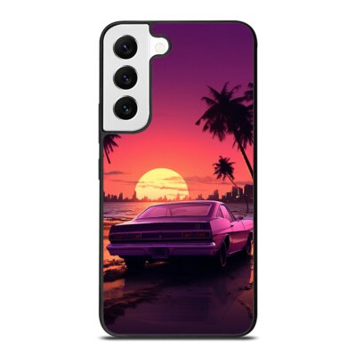 For Samsung Galaxy Z Fold Flip 3 4 5 6 Hard Black Case palm tree vibrant