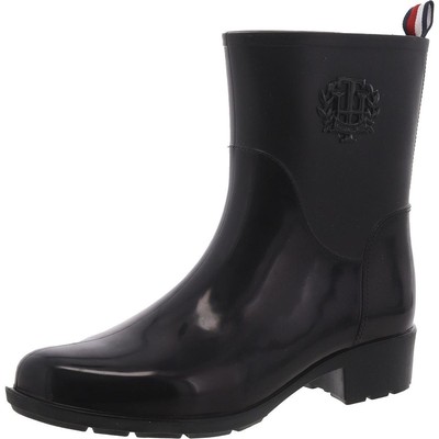 Tommy Hilfiger Womens Kraig Block Heel Almond Toe Rain Boots Shoes BHFO 9127