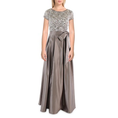 Женское макси-платье для выпускного вечера Xscape Womens коричневого цвета с украшениями 8 BHFO 5599