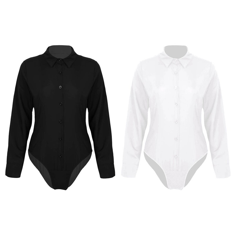 women's button down shirt bodysuit