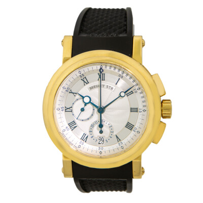 BREGUET 18K Yellow Gold Marine Chronograph 5827 Box Lifetime