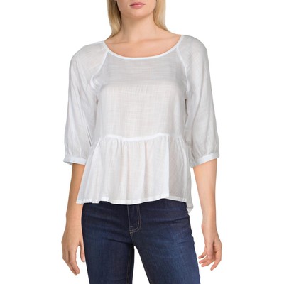 

Женская белая прозрачная блузка с баской и баской French Connection  BHFO 5725, Summer white