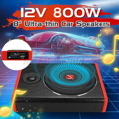 800W 8" AUTO UNTERSITZ SUBWOOFER BLUETOOTH AKTIV BASSBOX TIEFTÖNER KISTE NEU 