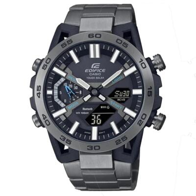Pre-owned Casio Edifice Ecb2000dc-1a Sospensione Bluetooth Solar Power Men's Watch