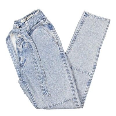 Женские джинсы Rag & Bone Mia Yoke синего цвета с ярусным поясом и прямыми штанинами 24 BHFO 7565