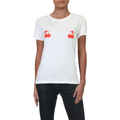 

Женская вишнево-белая футболка с круглым вырезом Prince Peter  BHFO 6559, Белый