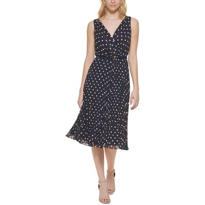 Женское темно-синее шифоновое плиссированное платье-клеш Tommy Hilfiger 8 BHFO 2308