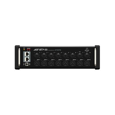 Сценический блок ввода-вывода Behringer SD8 мощностью 35 Вт с 8 предусилителями Midas с дистанционным управлением