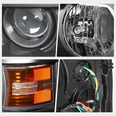 For 15-19 Chevy Silverado 2500HD/3500HD Projector Headlights/Lamps Black/Amber