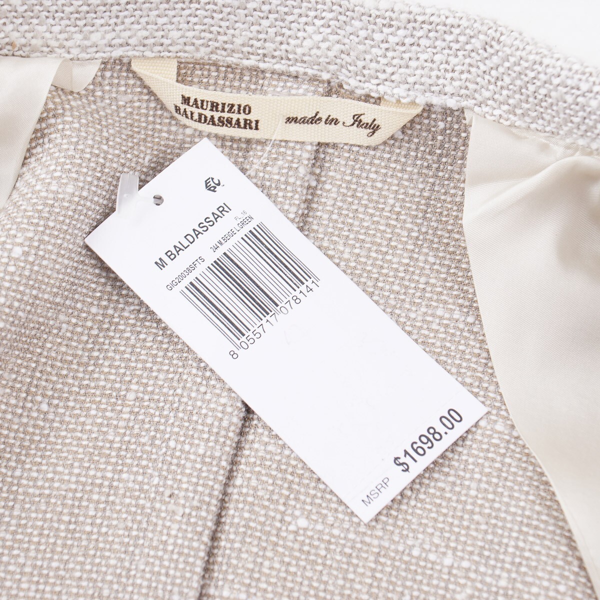 Pre-owned Maurizio Baldassari Slim-fit Silk-cotton 'soft Jacket' Sport Coat 40r (eu 50) In Gray