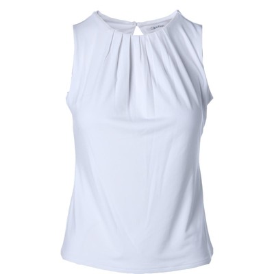 Женская повседневная рубашка из белого матового джерси Calvin Klein Petites 10P BHFO 8021