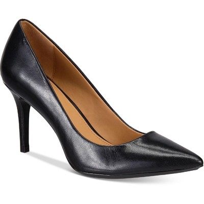Calvin Klein Womens Gayle Black Leather Heels Shoes 6.5 Medium (B,M) BHFO 6168