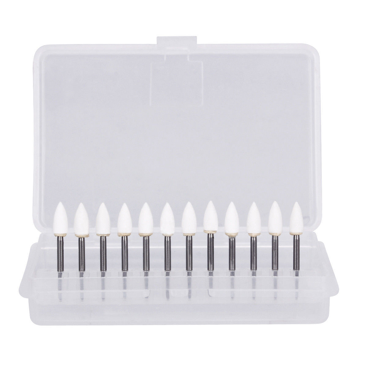 Dental White Stone Porcelain Resin Handpiece Polishing Burs FG Cone/Flame/Round