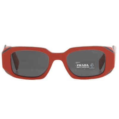 Pre-owned Prada Dark Grey Rectangular Ladies Sunglasses Pr 17ws 12n5s0 49 Pr 17ws 12n5s0 In Gray