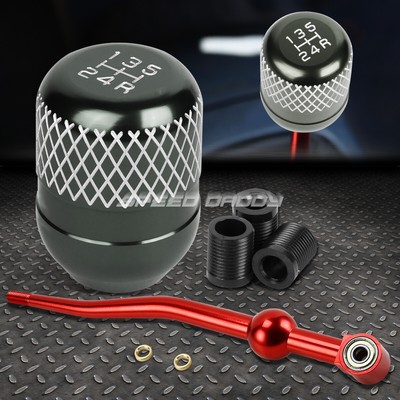 КОРОТКИЙ ПЕРЕКЛЮЧАТЕЛЬ ПЕРЕДАЧ ИЗ КРАСНОГО АЛЮМИНИЯ С ДВОЙНЫМ ИЗГИБОМ + СЕРАЯ 5-СТУПЕНЧАТАЯ РУЧКА С СЕТКОЙ ДЛЯ EK/ EJ/ EG/DC