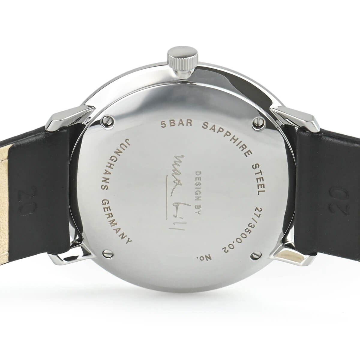 Pre-owned Junghans Max Bill Automatic 027/3500.02 Black Leather 38mm 27/3500.02 Watch