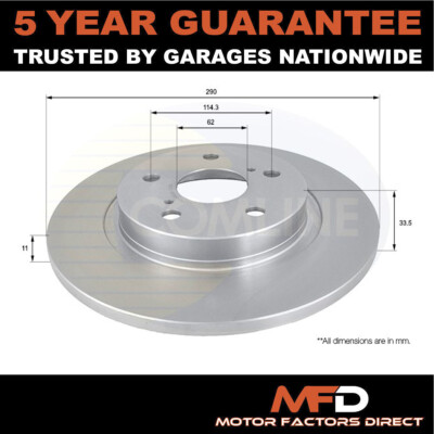 Fits Toyota Avensis 2008-2018 1.6 D 1.8 2.0 2.2 MFD Rear Brake Disc #1