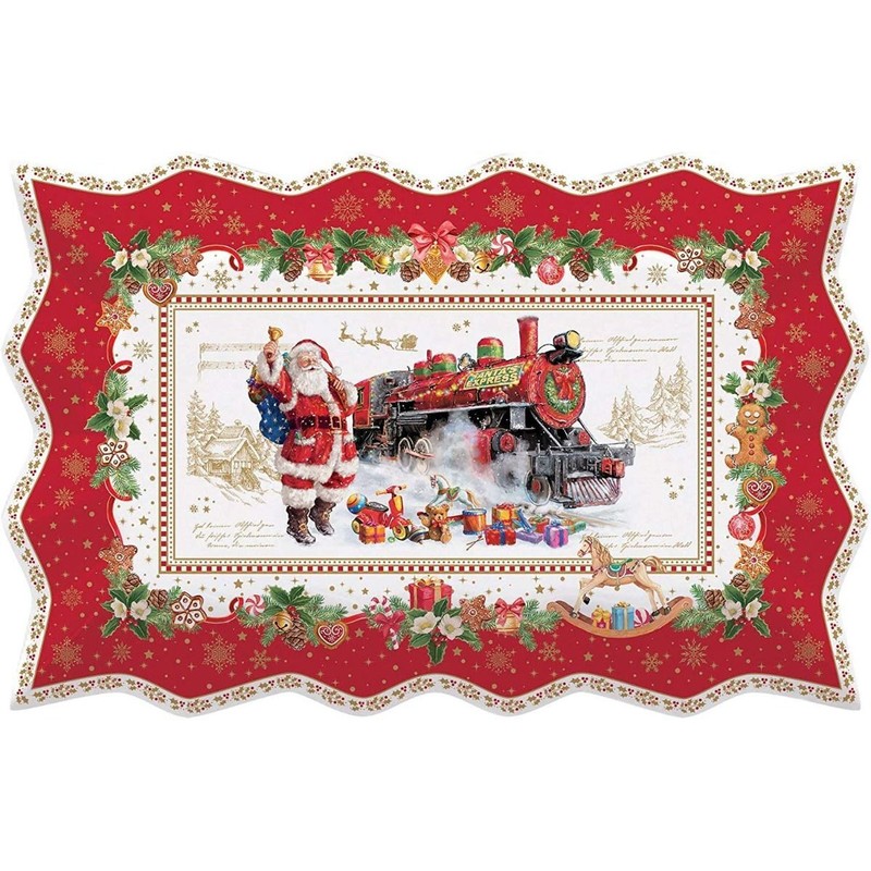 Easy Life Christmas Memories Assiette De Service 35x23cm Porcelaine Table Nata