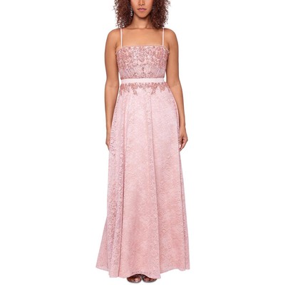

Женское розовое вечернее макси-платье Betsy - Adam, расшитое бисером,  BHFO 7681, Blush