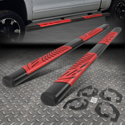 ДЛЯ 07-19 SILVERADO SIERRA CREW CAB 5 КРАСНЫХ ПОДНОЖЕК С ОВАЛЬНЫМ ВЫРЕЗОМ