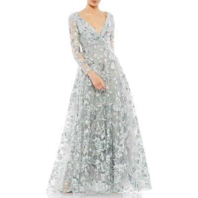 Женское вечернее платье макси с зелеными украшениями Mac Duggal, 4 BHFO 1310