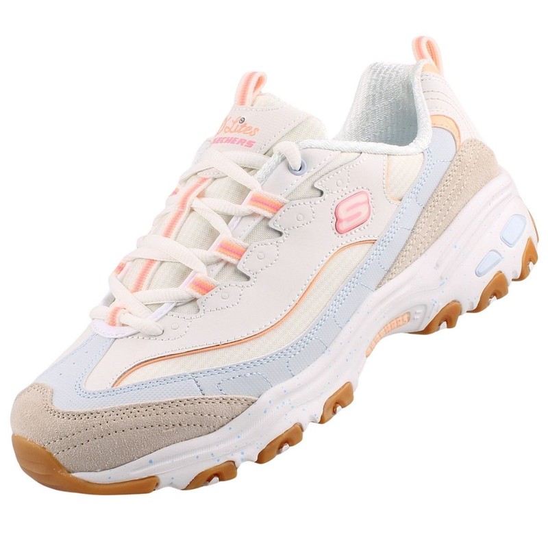 Skechers DÂ´Lites Bold Views Damen Sneaker Halbschuh Beige Mehrfarbig 149589-Ntmt
