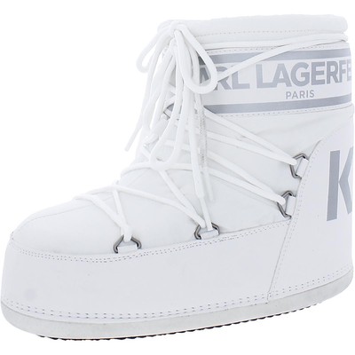 Женские зимние ботинки Karl Largerfeild Pavan белого цвета 6 Medium (B,M) BHFO 2557