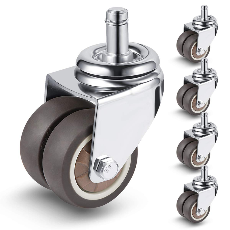 Wheels Rubber Chair Casters Replacement 2 Inch Desk Chair Wh