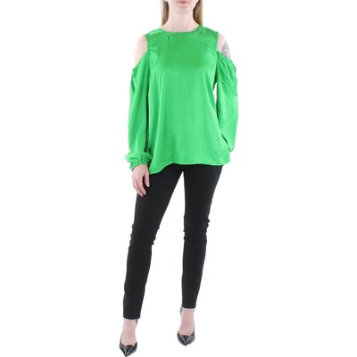 Женская текстурированная блузка-топ с открытыми плечами MICHAEL Michael Kors BHFO 6698