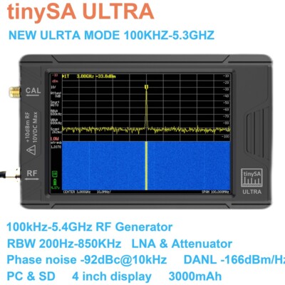 tinySA ULTRA 100k-5.3GHz RF Signal Generator Handheld Tiny Spectrum Analyzer