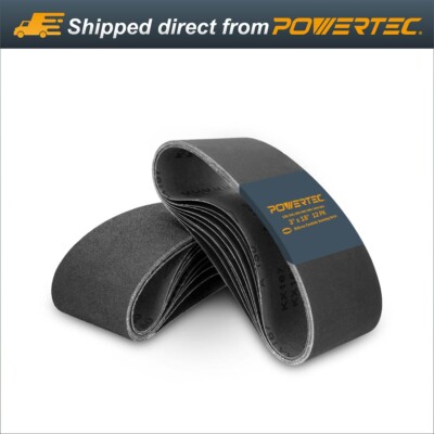 POWERTEC 46006 3'' x 18'' Silicon Carbide Sanding Belts, 12PK