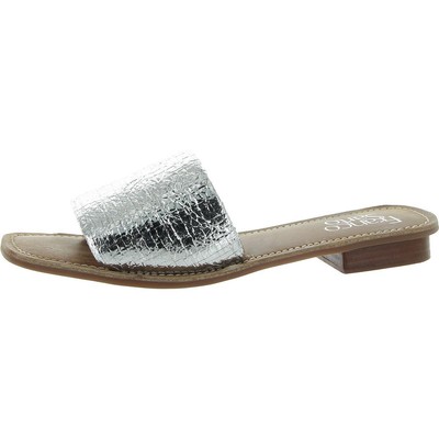 Franco Sarto Womens Tina Silver Slide Sandals Shoes 10 Medium (B,M) BHFO 4160
