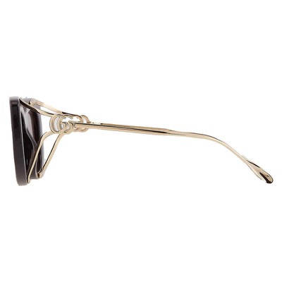 Pre-owned Gucci Grey Cat Eye Ladies Sunglasses Gg1566s 001 55 Gg1566s 001 55 In Gray