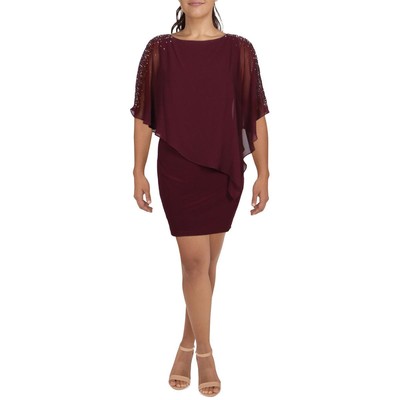 

Женское фиолетовое шифоновое вечернее платье-накидка Xscape  BHFO 2125, Wine