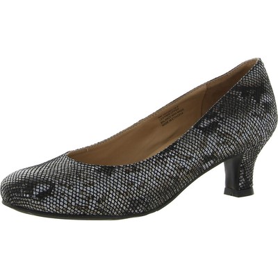 

Черные кожаные туфли на низком каблуке Array Womens Flatter, ширина 8 (C, D, W) BHFO 3125, Black/snake