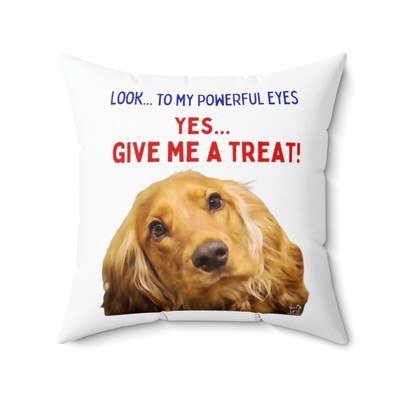 Golden Retriever Give Me a Treat Custom Pillow Case Tails & Paws by Wanda Wray