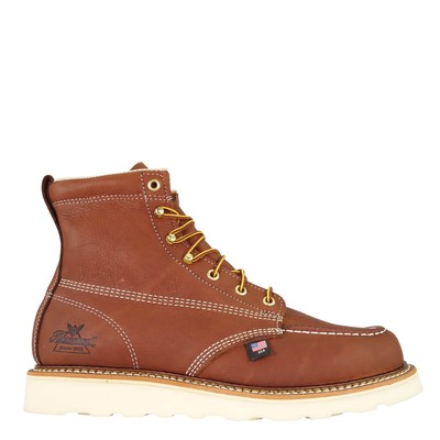 Pre-owned Thorogood Men's American Heritage 6" Toe Maxwear Wedge Soft Toe Work Boot T In Brown